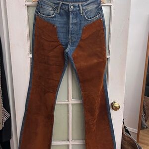 Acne Studios Bootcut/Flare Jeans with Suede Panel Size EU 38 US 6